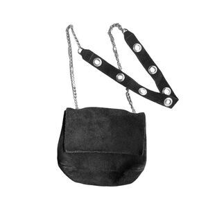 Brandy Melville Black Leather Riveted Over-the-Shoulder Purse Crossbody Bag